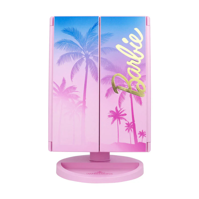 IMPRESSIONS VANITY - BARBIE™ TRIFOLD LED TRI-TONE MAKEUP MIRROR WITH MAGNIFICATION