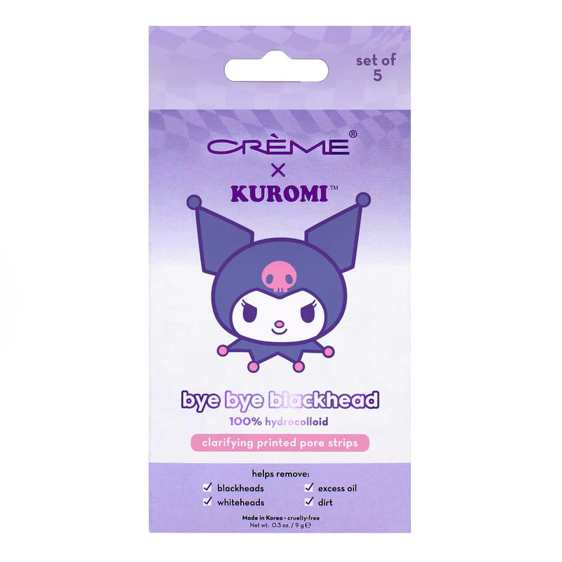 SOLD OUT                                  THE CREME SHOP X KUROMI - BYE BYE BLACKHEADS PRINTED PORE STRIPS SET OF 5